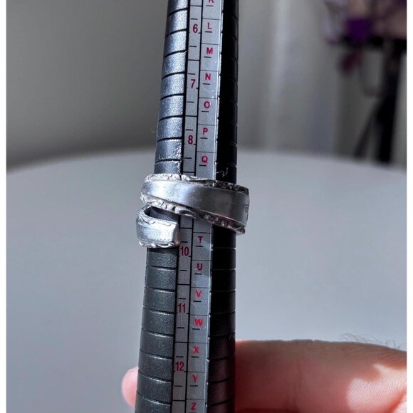 Handmade Rose Spoon Ring - Size 9.5 Floral Silverware Wrap Band Silver - Picture 8 of 8